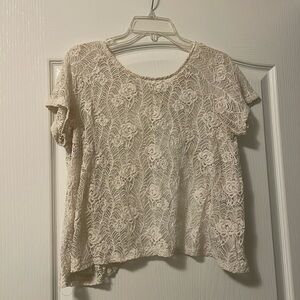 White floral lace-like top